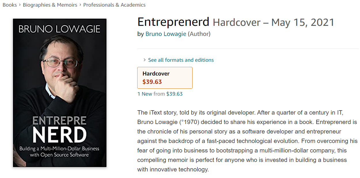 Entreprenerd hardcover on Amazon