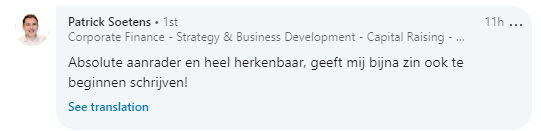 Patrick Soetens over Gebeten op LinkedIN