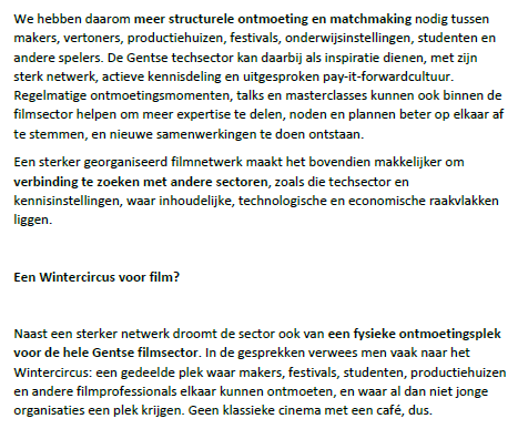 Extract uit visietekst Gent Filmstad