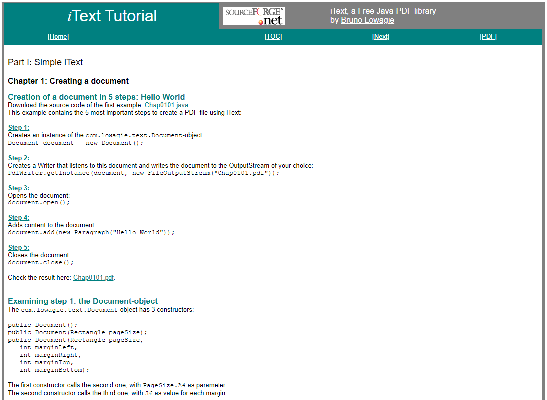Creating PDF in 5 steps: first iText tutorial