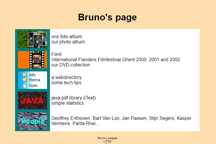 personal web site in 2002