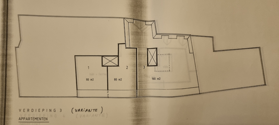 Appartementen Sphinx: plannen jaren 80