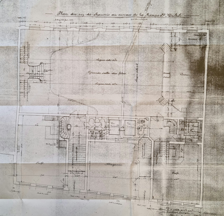 Plannen feestzaal liberaal huis 1912: eerste verdiep