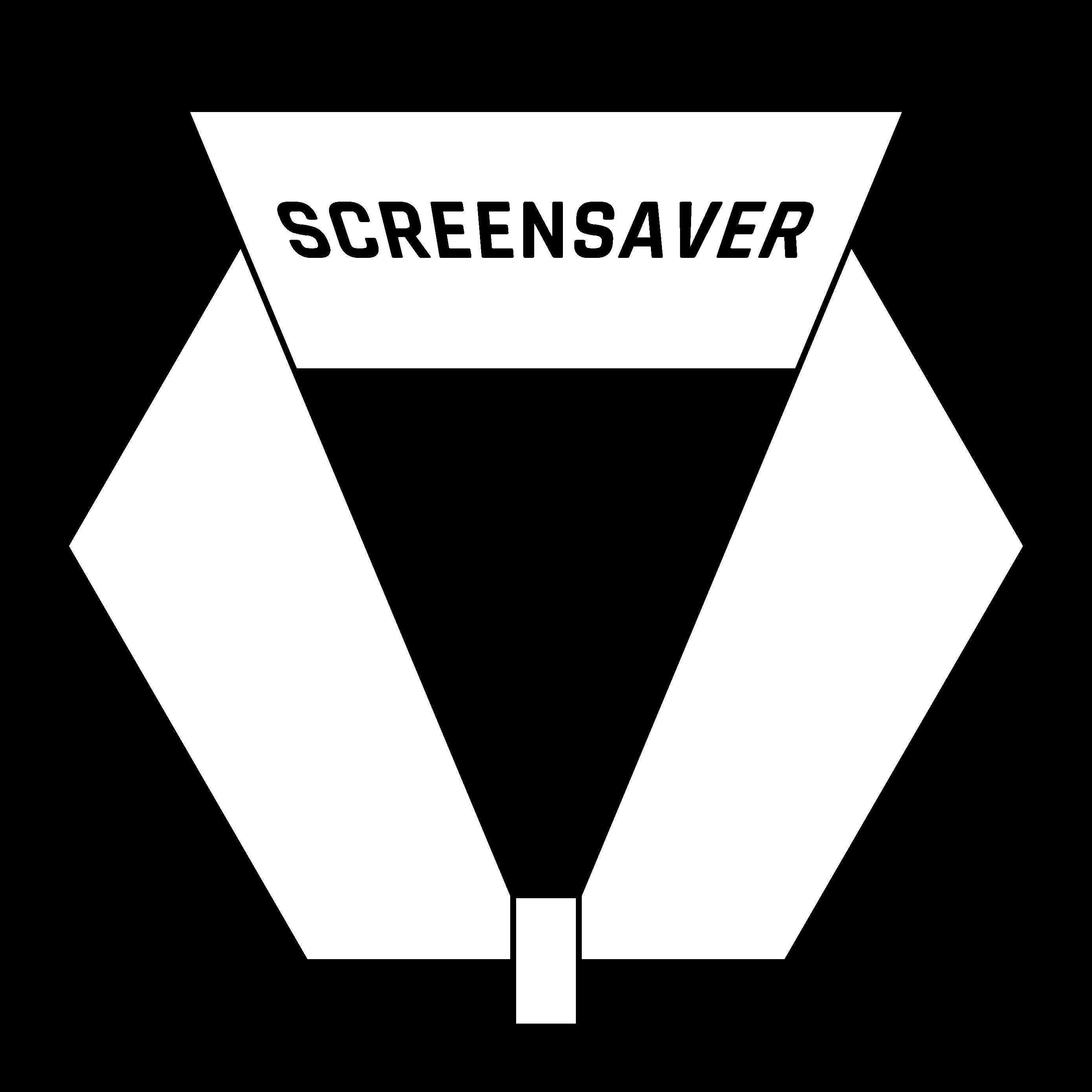 Logo Screensaver, wit op zwart